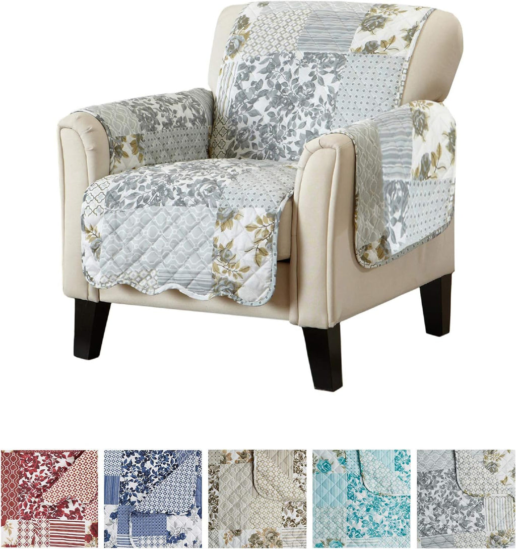 Navy Scalloped Printed Chair Cover G71670