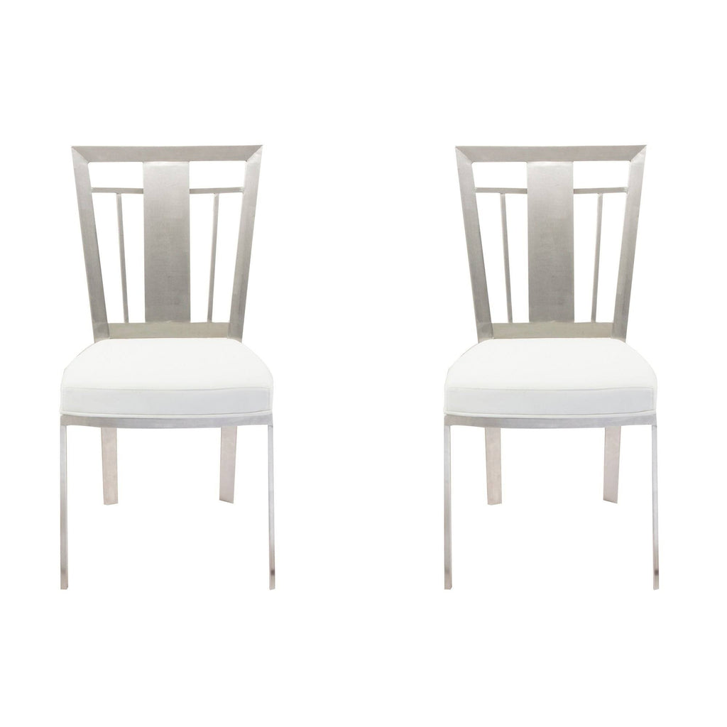 Gray Stainless Steel Dining Chair Set of 2 D86864