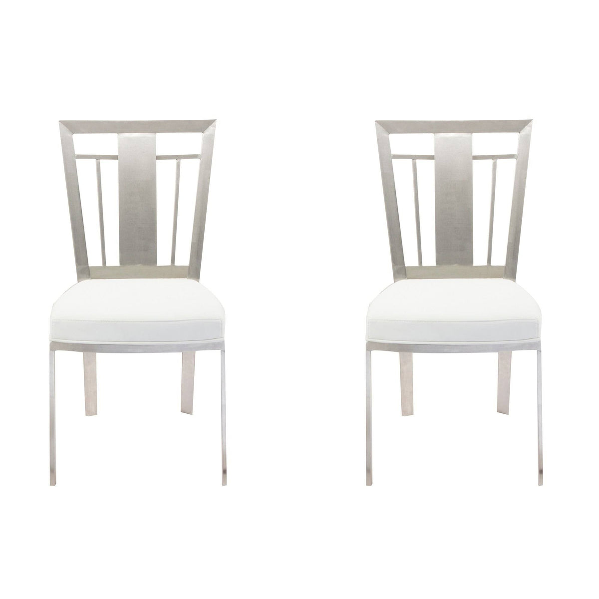 Gray Stainless Steel Dining Chair Set of 2 D86864