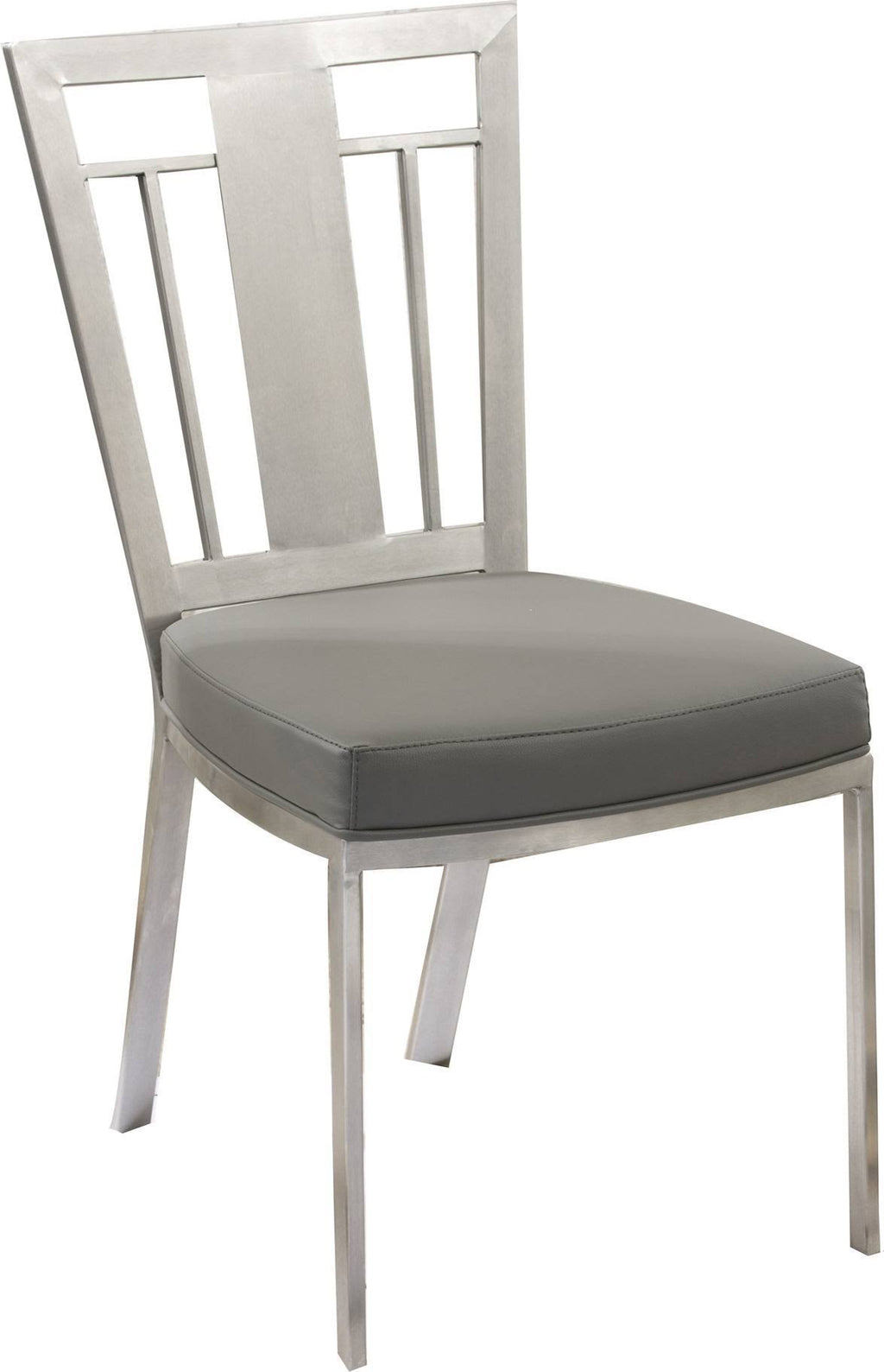 Gray Stainless Steel Dining Chair Set of 2 D86864