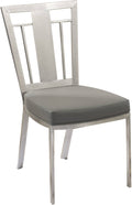 Gray Stainless Steel Dining Chair Set of 2 D86864