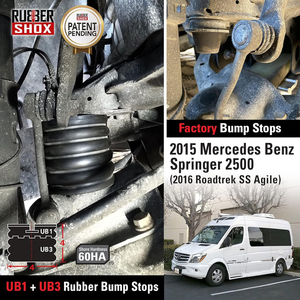 Rubber Bump Stop for Truck and RV Suspension, 3 Sizes, 2 pcs S40108