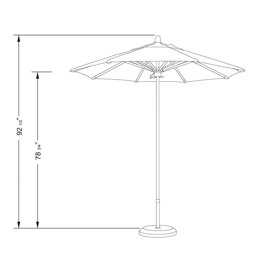 7.5' Patio Umbrella with Red Oak Fiberglass Pole S11588