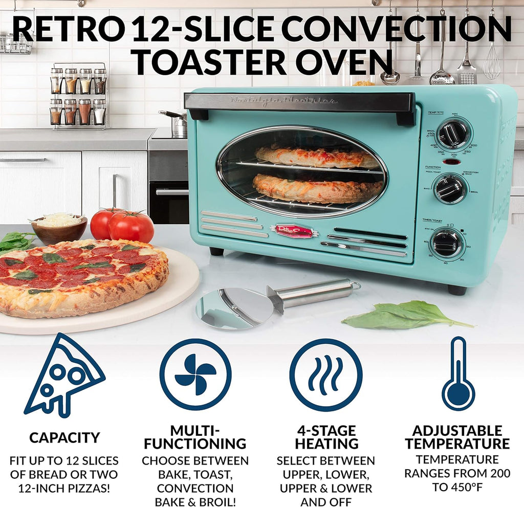 0.7-Cu. Ft. Retro Convection Toaster Oven, Aqua W453