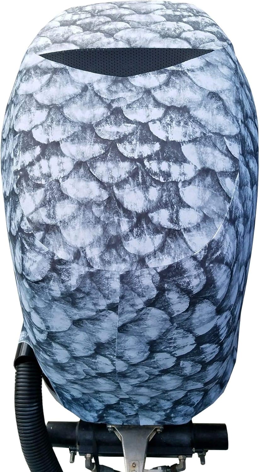 Grey Fish Scales Outboard Motor Cover for Yamaha V6 4.2 F225-300HP [2009-2021] (Side Vents) N77879