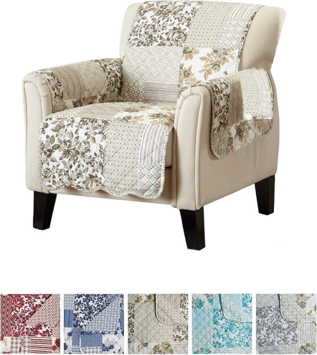 Navy Scalloped Printed Chair Cover G71670