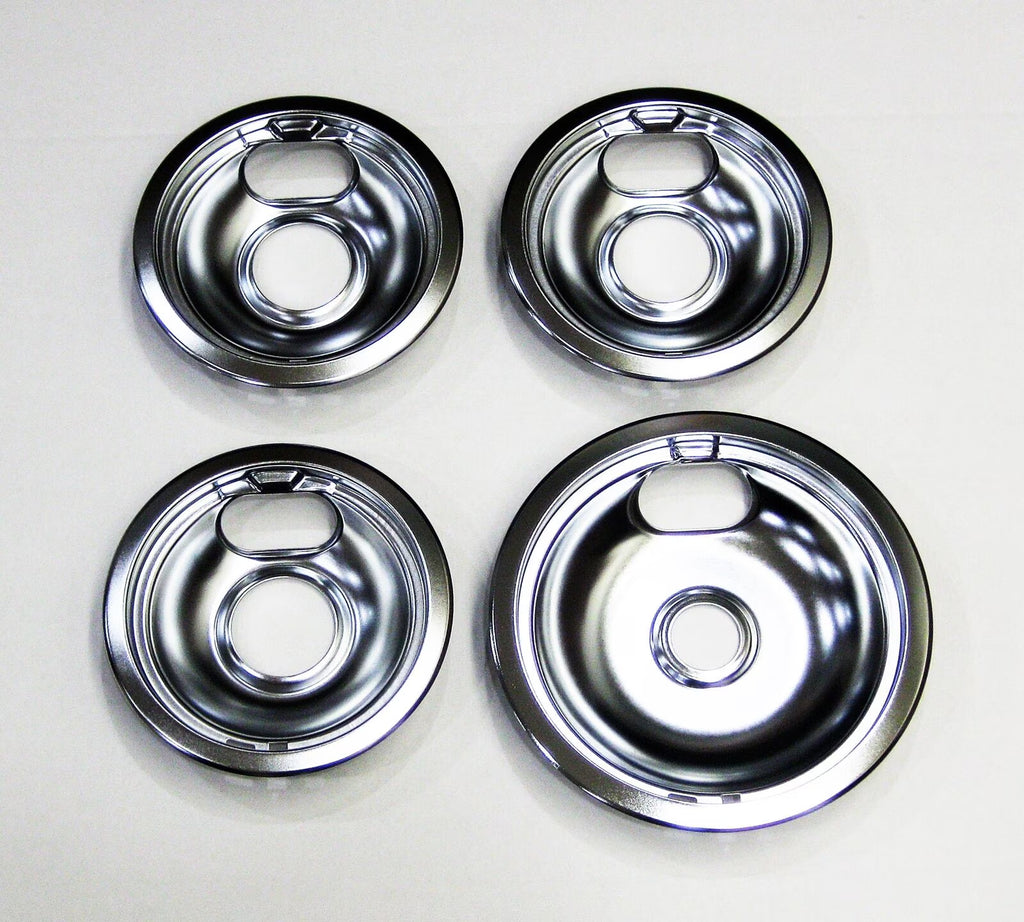 Chrome Range Burner Drip Pan Set V9123