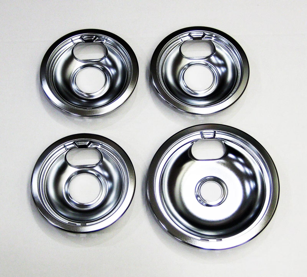 Chrome Range Burner Drip Pan Set V9123