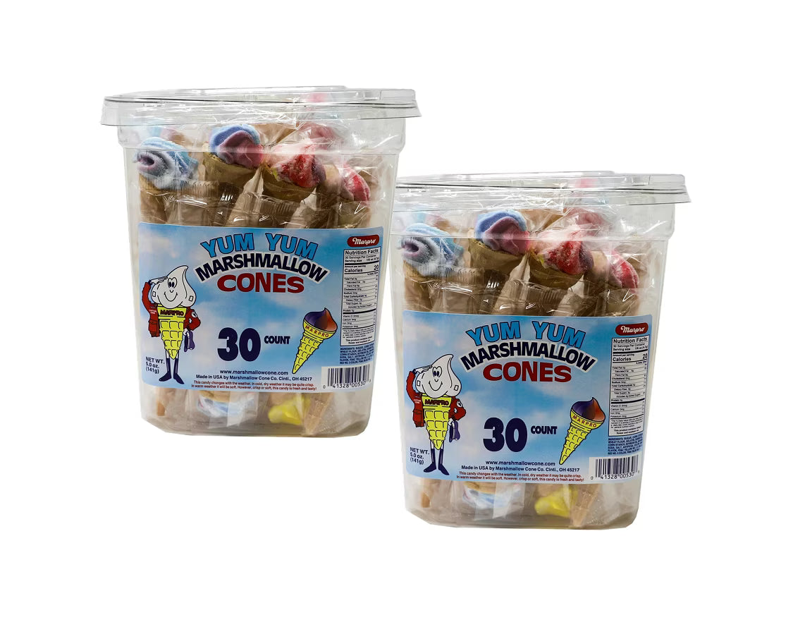 Marshmallow Yum Yum Cones, 2-Pack 30 Count Tubs L65720