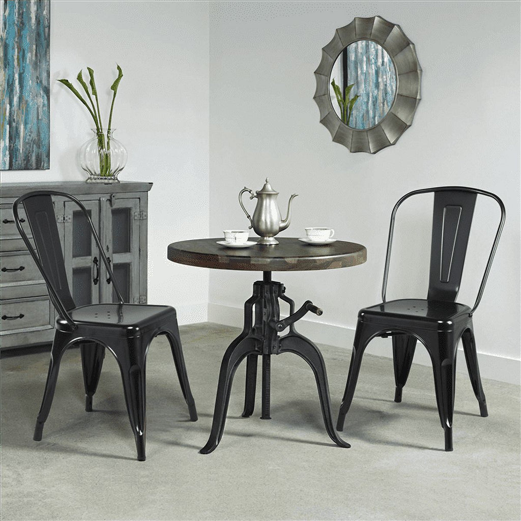 18 Inch Iron Metal Bar Chair Black (Set of 4) N711
