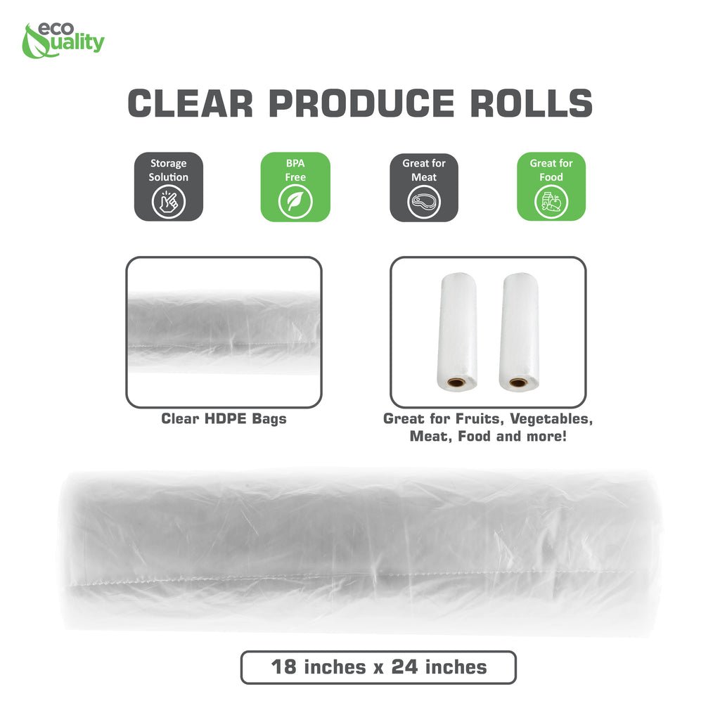 Clear Plastic Produce Bags on a Roll, 250 Bags A854