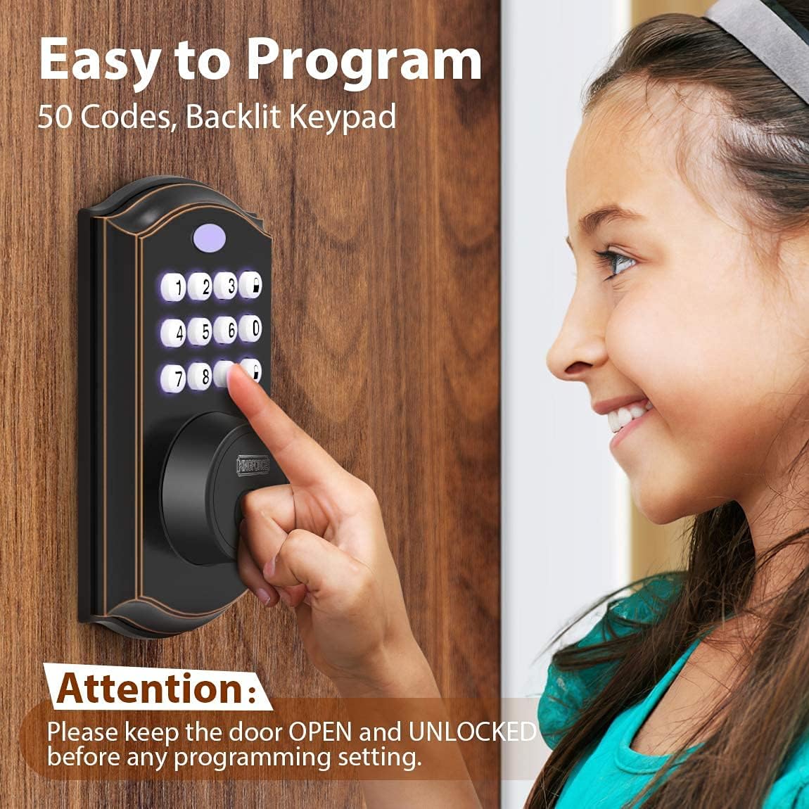Keypad Deadbolt Lock, Keyless Entry Door Lock, Electronic Deadbolt, Pack of 2 K195