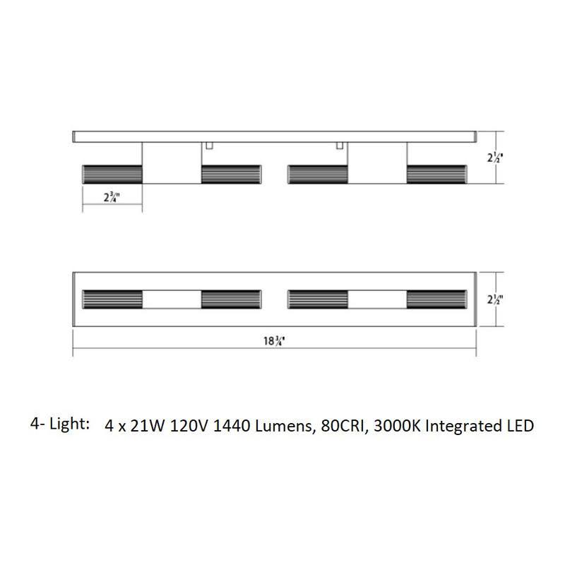 Satin White 4-Light LED Bath Bar C59020