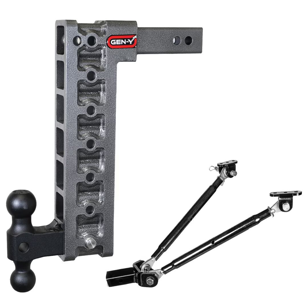 Adjustable 15" Drop Hitch with Dual-Ball and Stabilizer Kit for 2" Receiver Y517