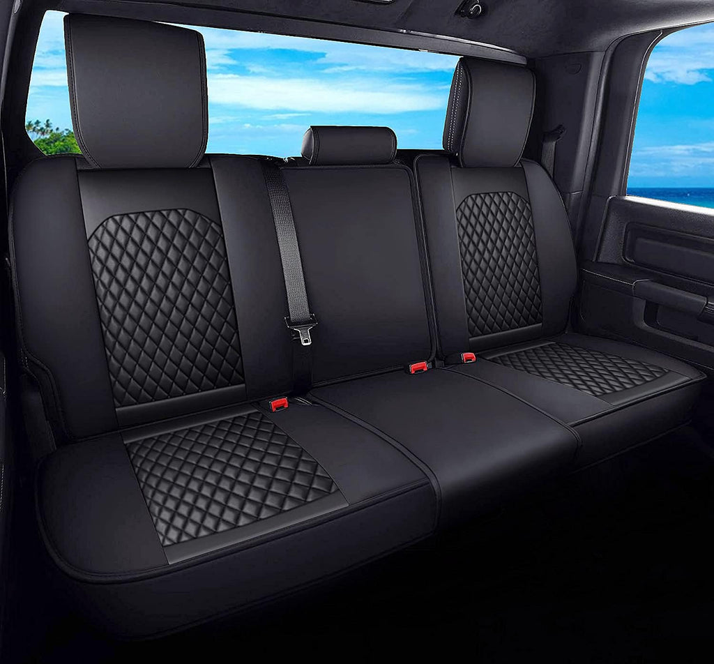 Black Waterproof Leather Car Seat Covers Full Set Z3517