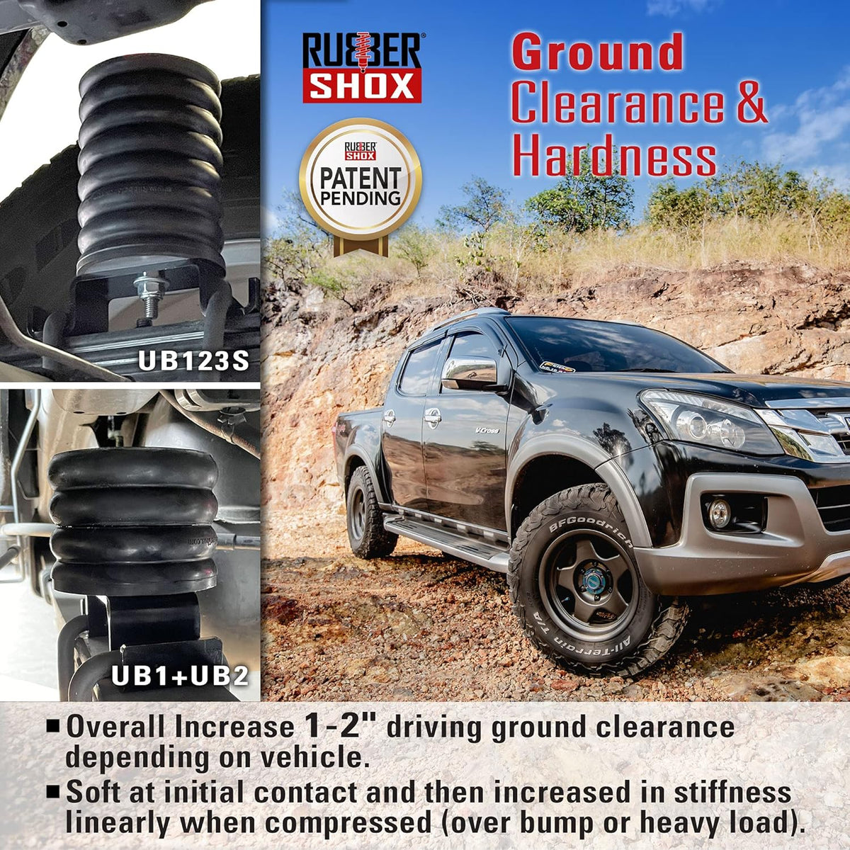 Rubber Bump Stop for Truck and RV Suspension, 3 Sizes, 2 pcs S40108