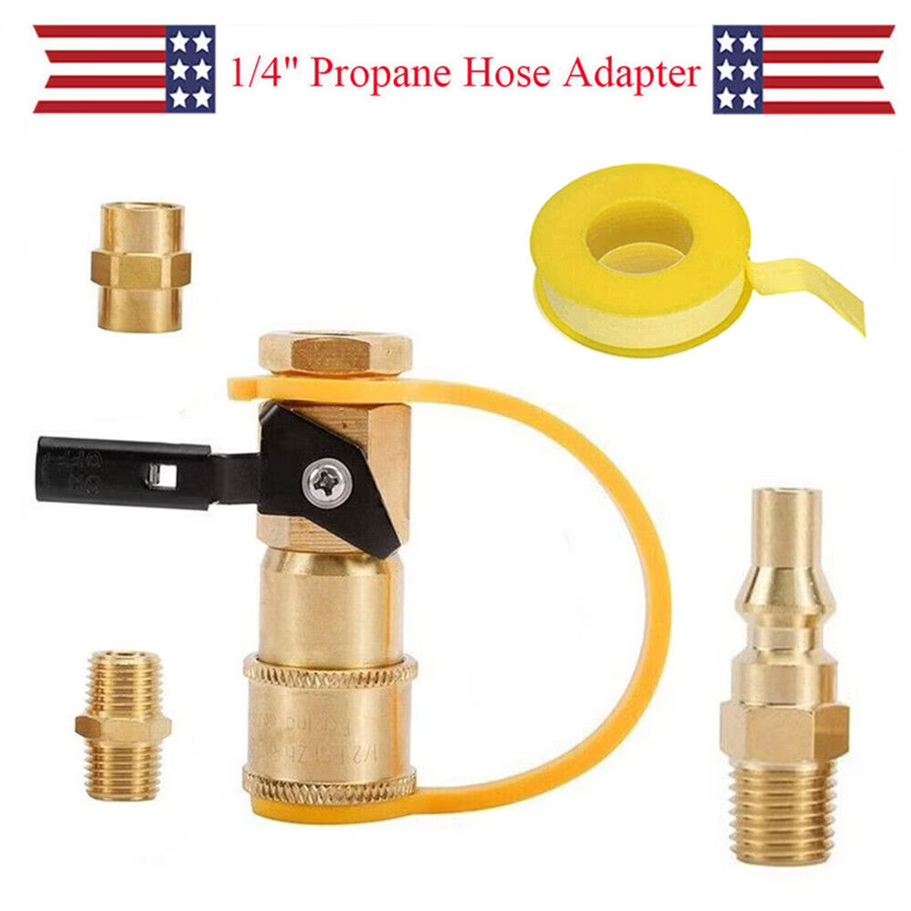 1/4" RV Propane Quick Connect Adapter Brass 5-Piece Set S598