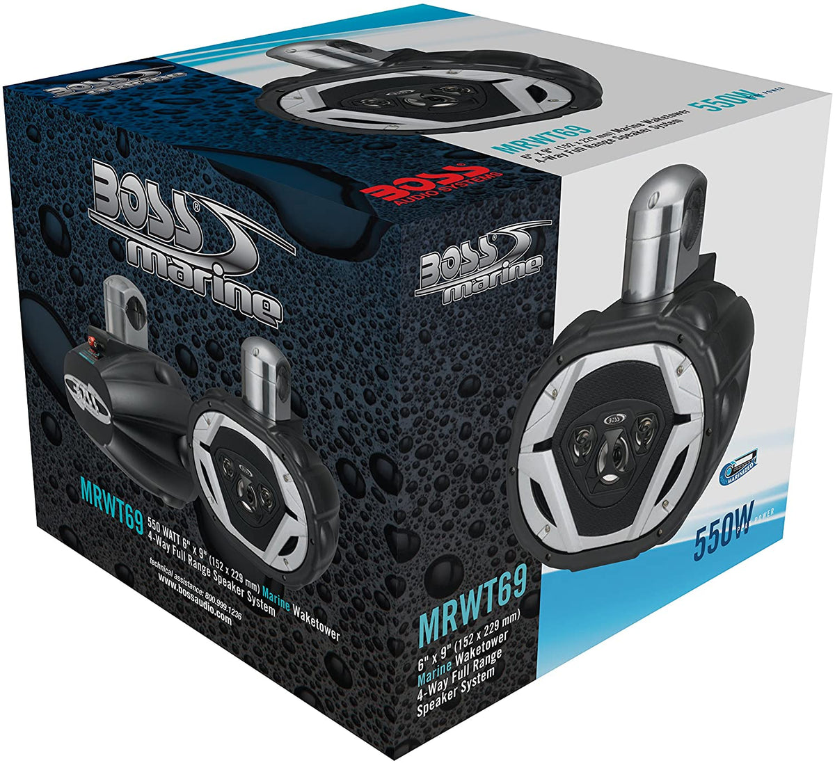 6x9 550W 4-Way Marine Wake Tower Speaker System O827