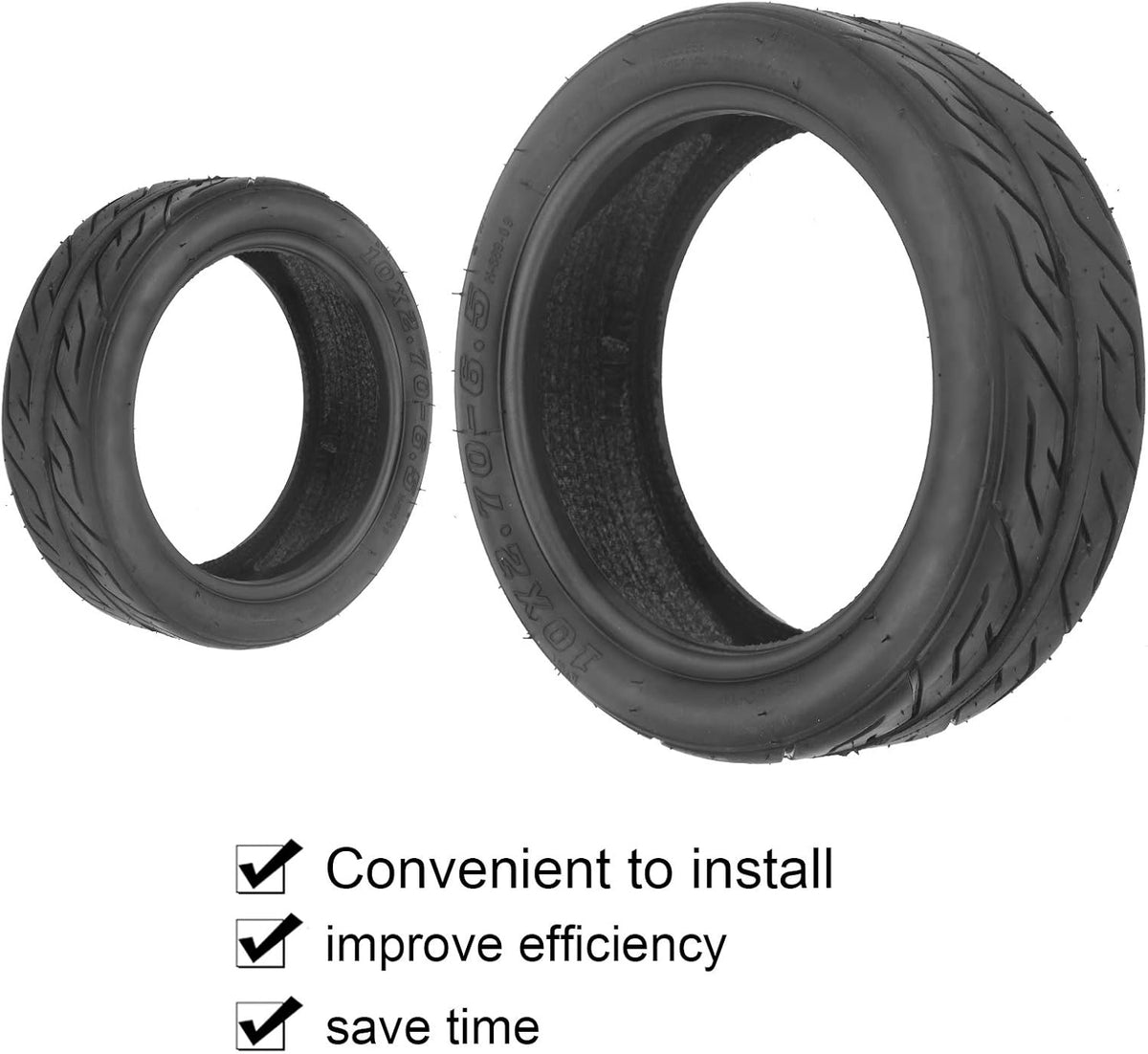 10x2.70-6.5 10 Inch Rubber Scooter Tire Pack of 2 G1008