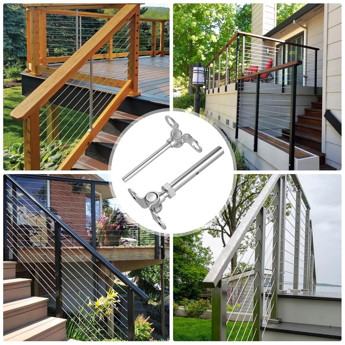 10 Set Stainless Steel Cable Railing Hardware Kit Z893