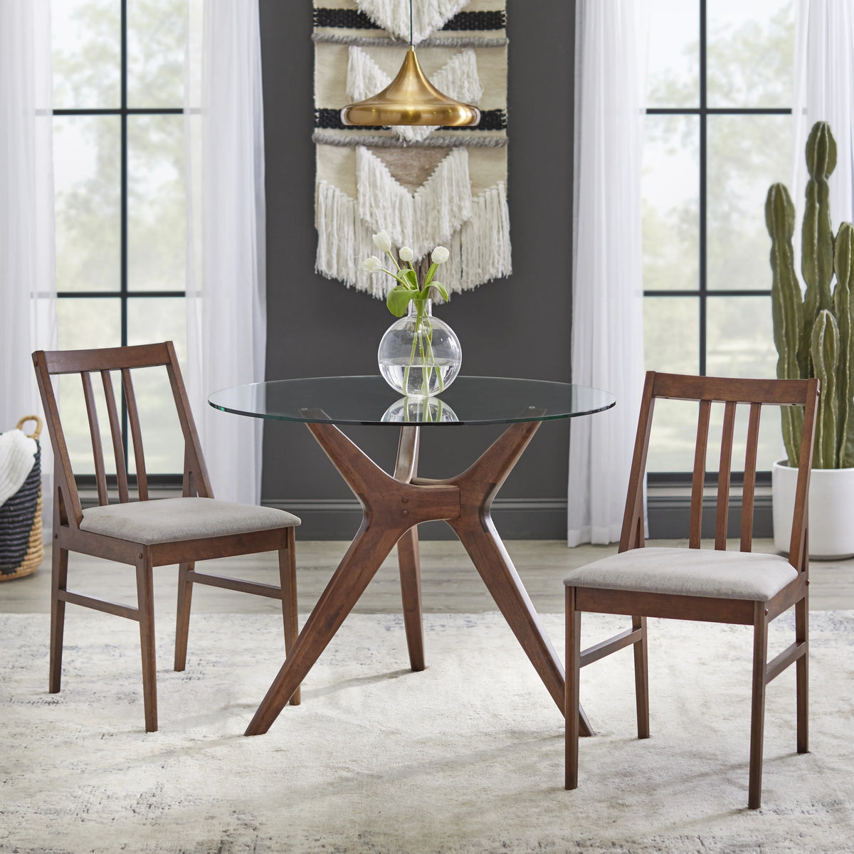 Round Dining Table with Tempered Glass Top Z96790