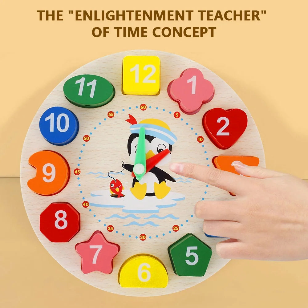 Wooden Shape Sorting Clock Educational Toy F357
