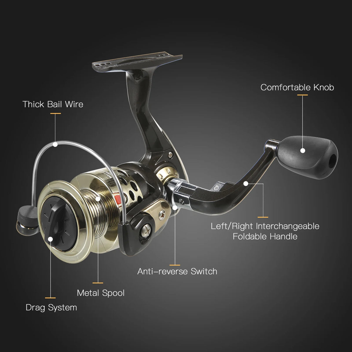 Spinning Rod Reel Combo Kit with Lures Swivels Line Box Pole Telescopic Q955744