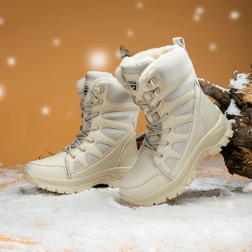 Water Proof Lace up Platform Snow Boots B5251