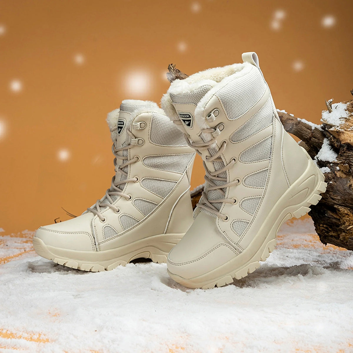 Water Proof Lace up Platform Snow Boots B5251