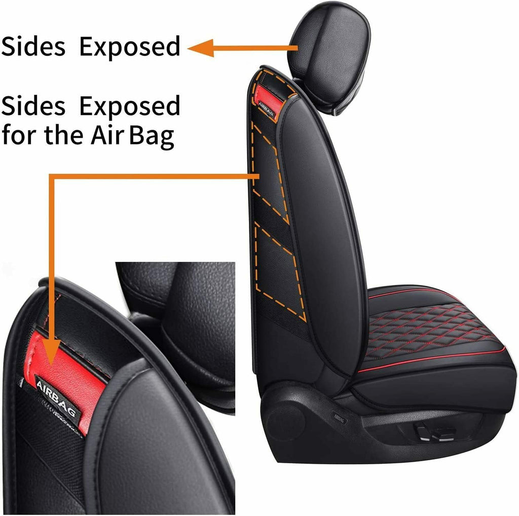 Black Waterproof Leather Car Seat Covers Full Set Z3517