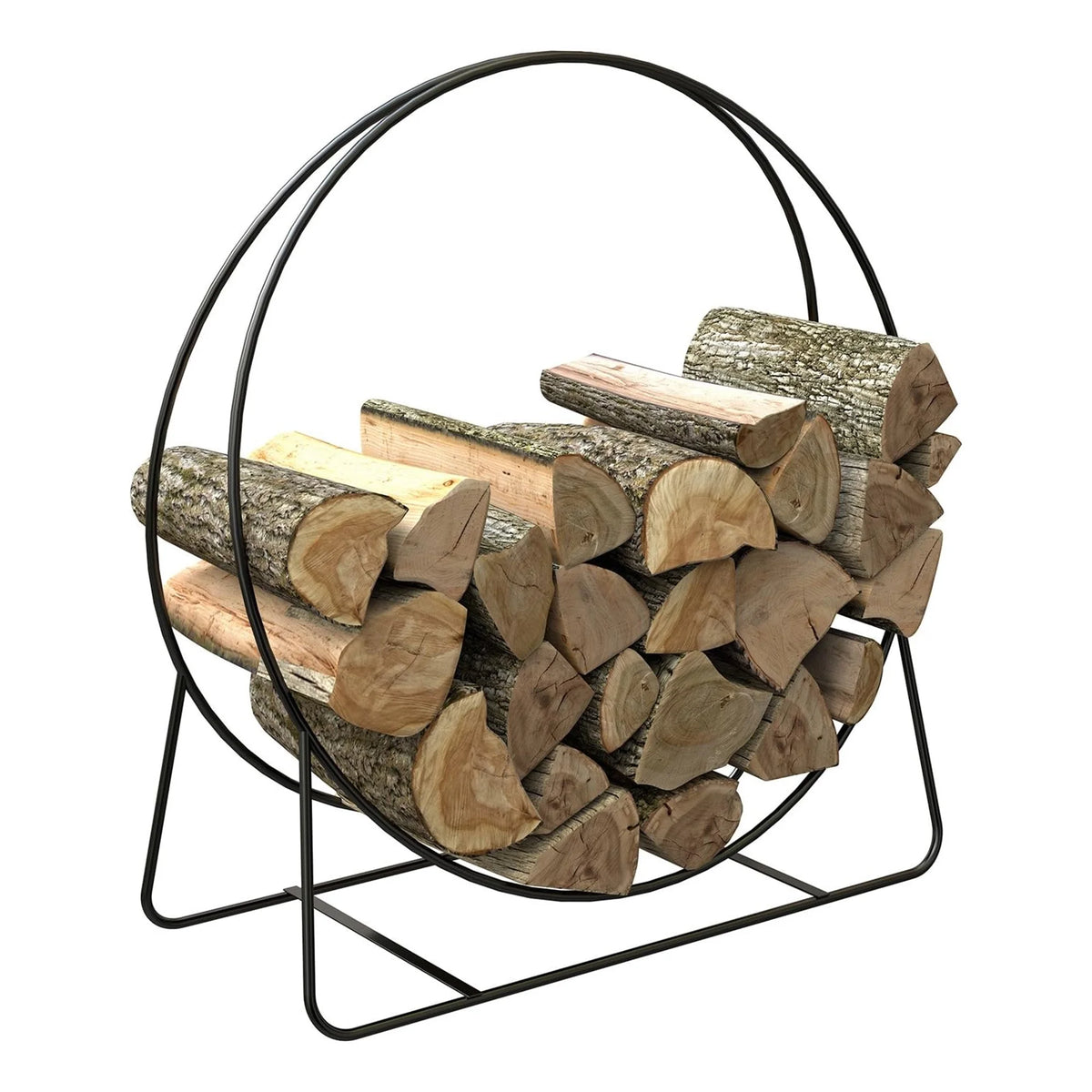 Black Tubular Steel Log Rack I52553