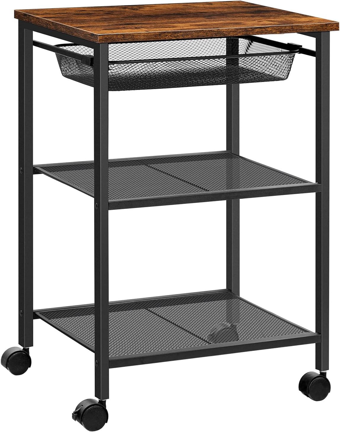 3-Tier Printer Cart with Storage Shelf and Wheels G1310