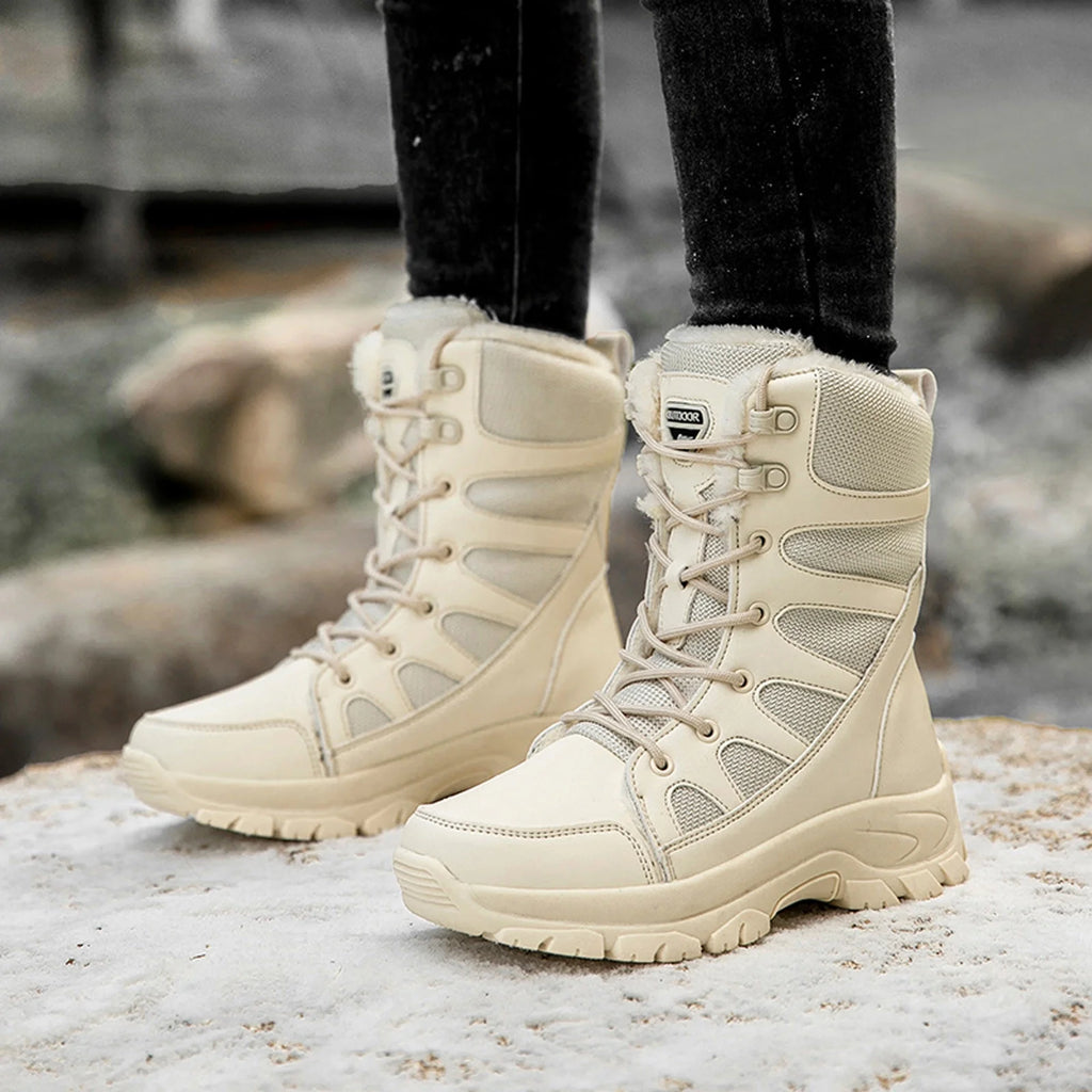 Water Proof Lace up Platform Snow Boots B5251
