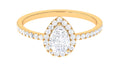 Pear Shape Moissanite Halo Engagement Ring, 10K Yellow Gold, US 3.50 D7711