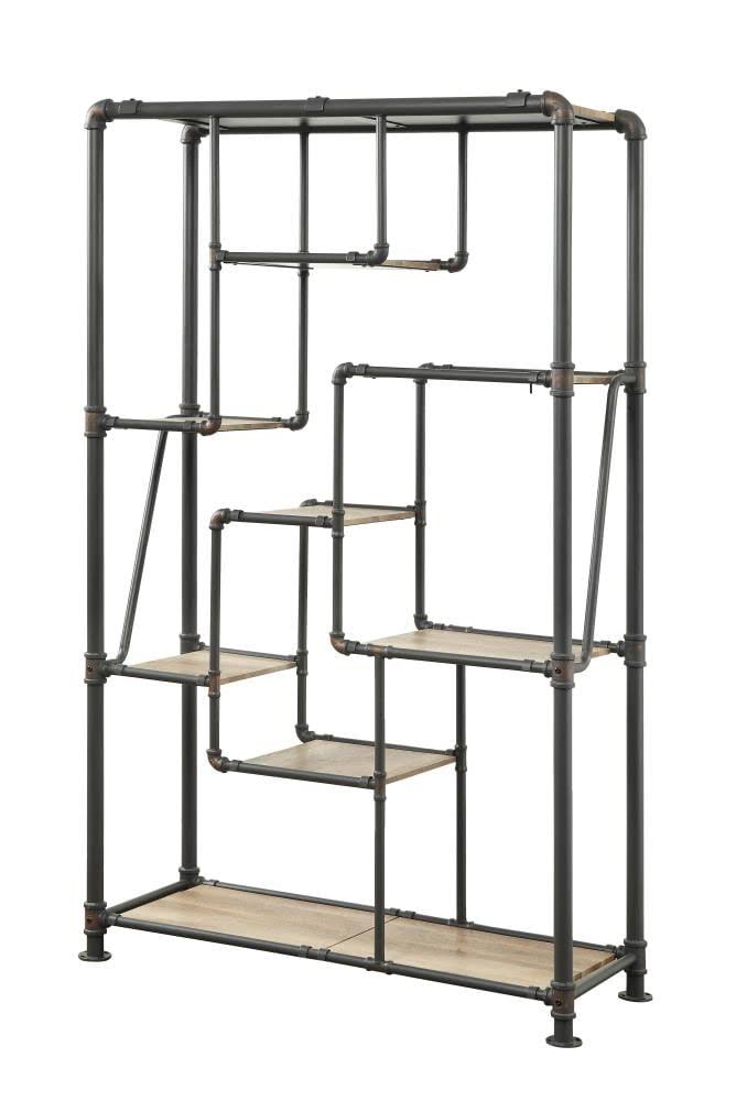 Black Metal 8-Shelf Bookcase D6711