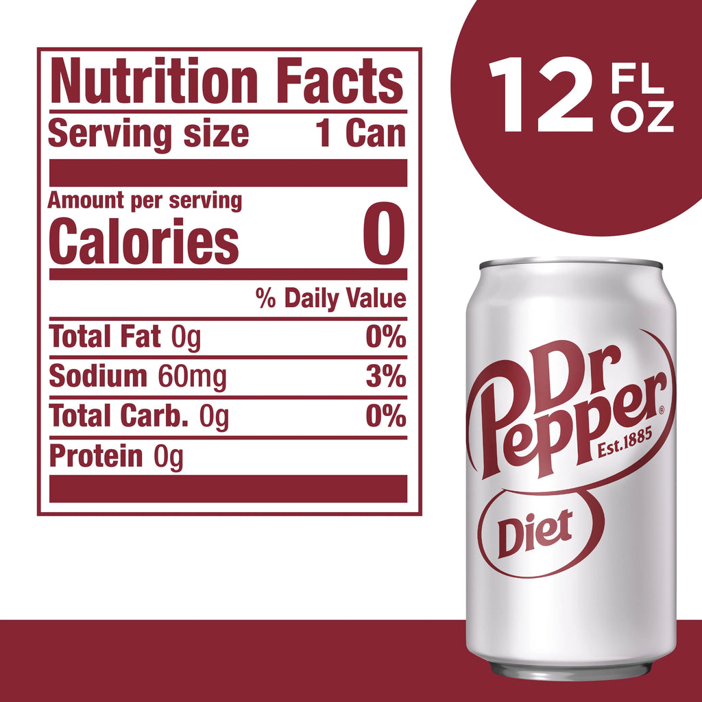 12 Pack Cans Diet Dr Pepper Soda Pop M2766