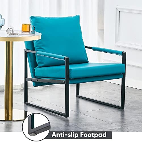 Brown PU Leather Accent Chair with Metal Frame F2273