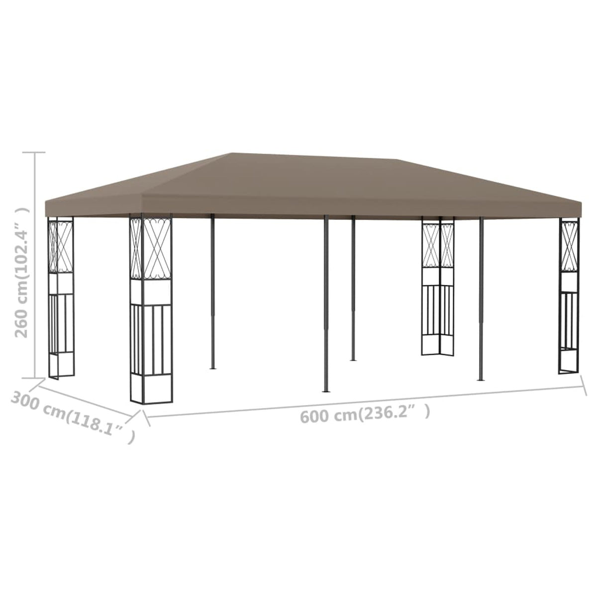 Taupe Fabric Canopy Tent Sun Shelter L2355