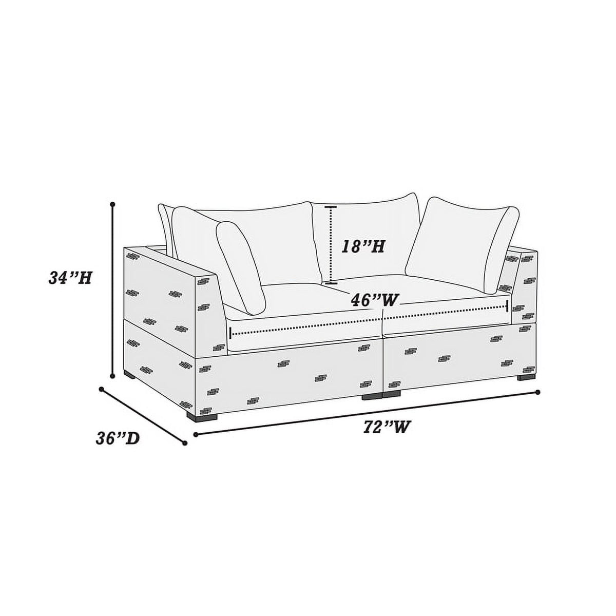 Red Wicker-Fabric Outdoor Loveseat Two Piece N964020