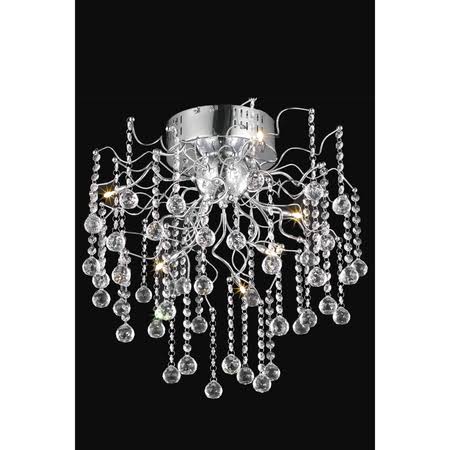 6 Light Chrome Flush Mount T903540