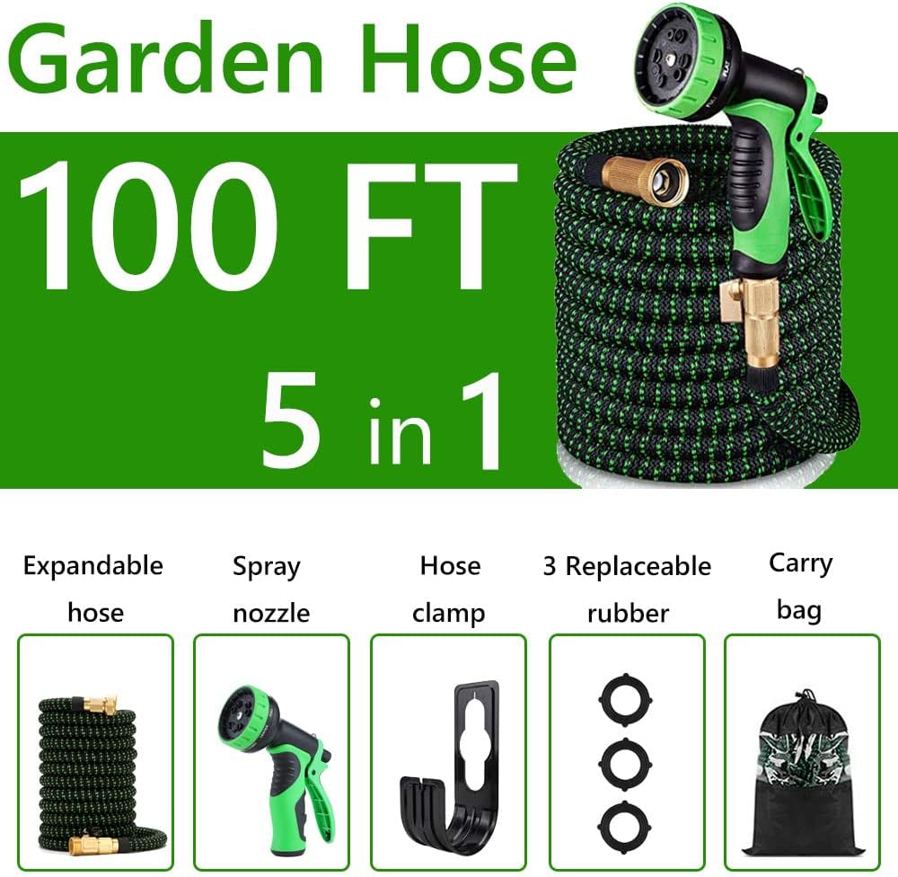 100FT Pack of 2 Expandable Garden Hose with Spray Nozzle Z620534