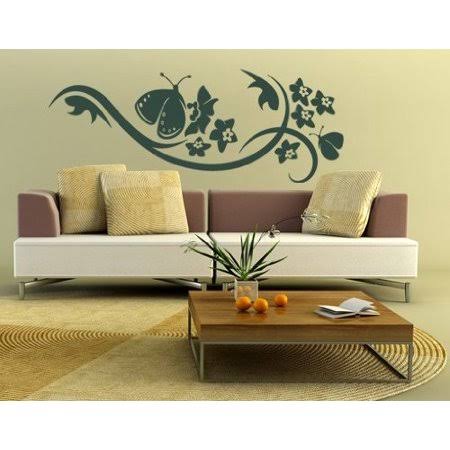 White Floral Wall Decal, 122in x 47in V89543