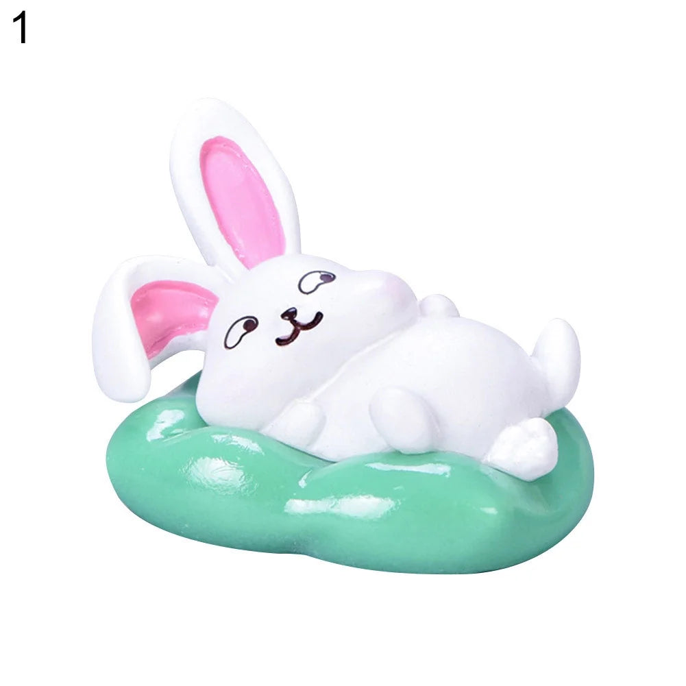 Resin Dollhouse Miniature Moon Cake Rabbit Ornaments Z2530