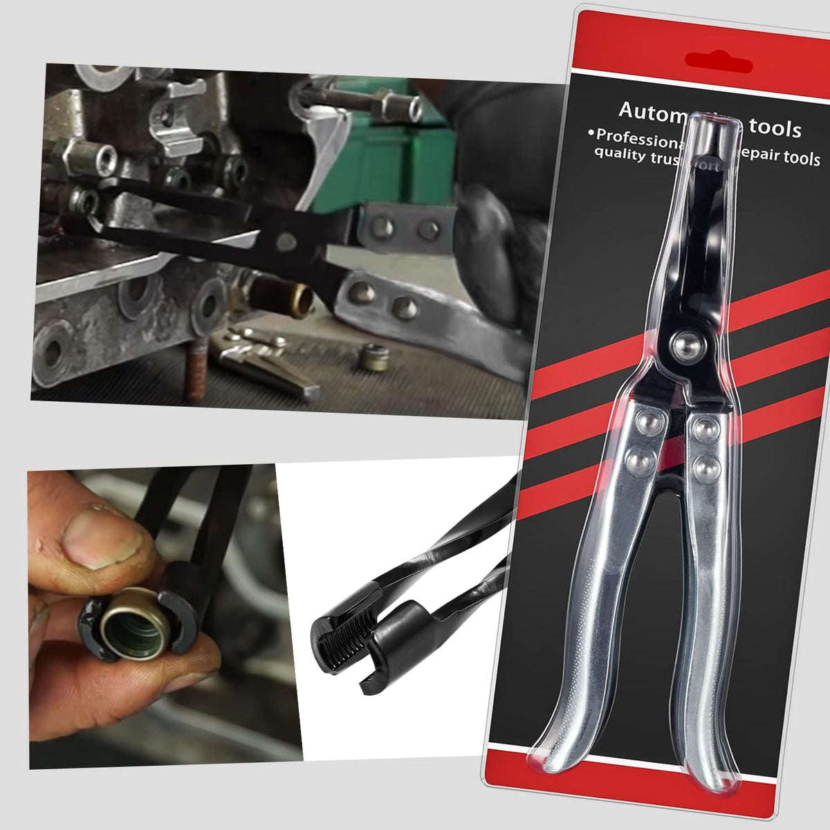 3PCS Valve Replacement Tools Set with Valve Spring Tool, Valve Holder Hose and Valve Stem Seal Pliers S854483
