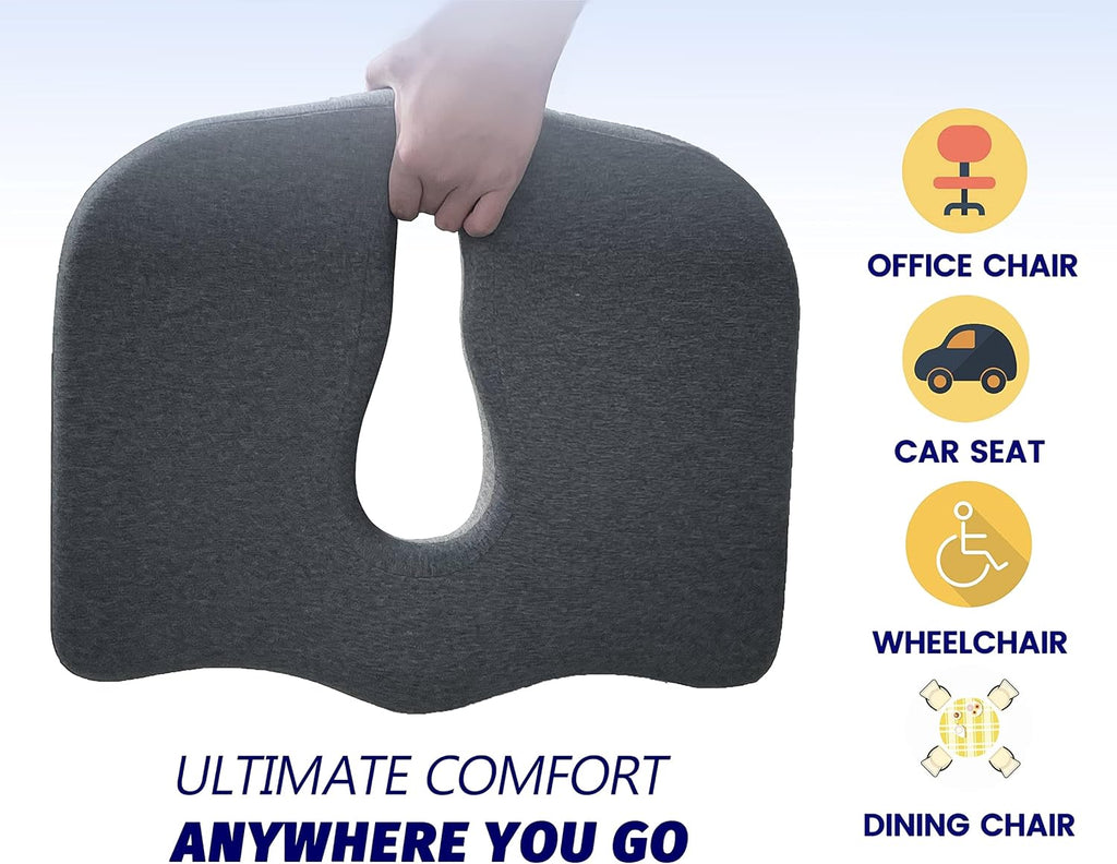Medium Grey Extra-Dense Memory Foam Seat Cushion Q257359