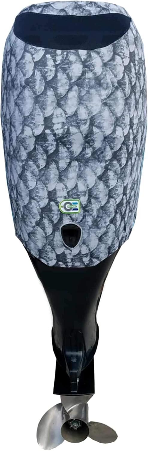 Grey Fish Scales Outboard Motor Cover for Yamaha V6 4.2 F225-300HP [2009-2021] (Side Vents) N77879