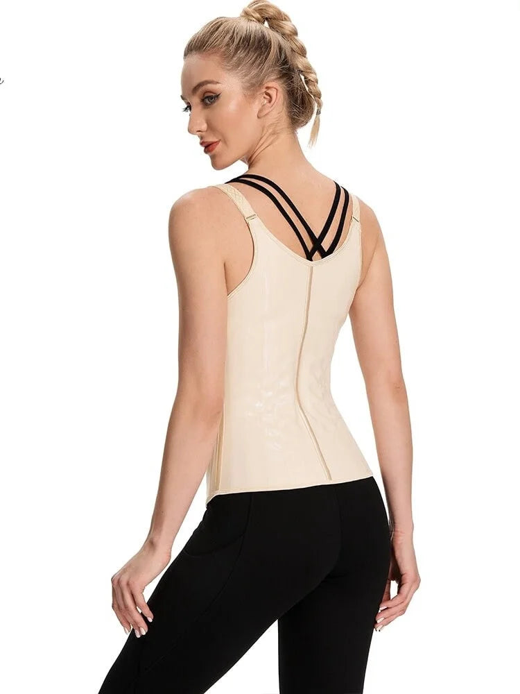 Adjustable Waist Trainer Steel Boned Corset Latex Body Shaper X629594