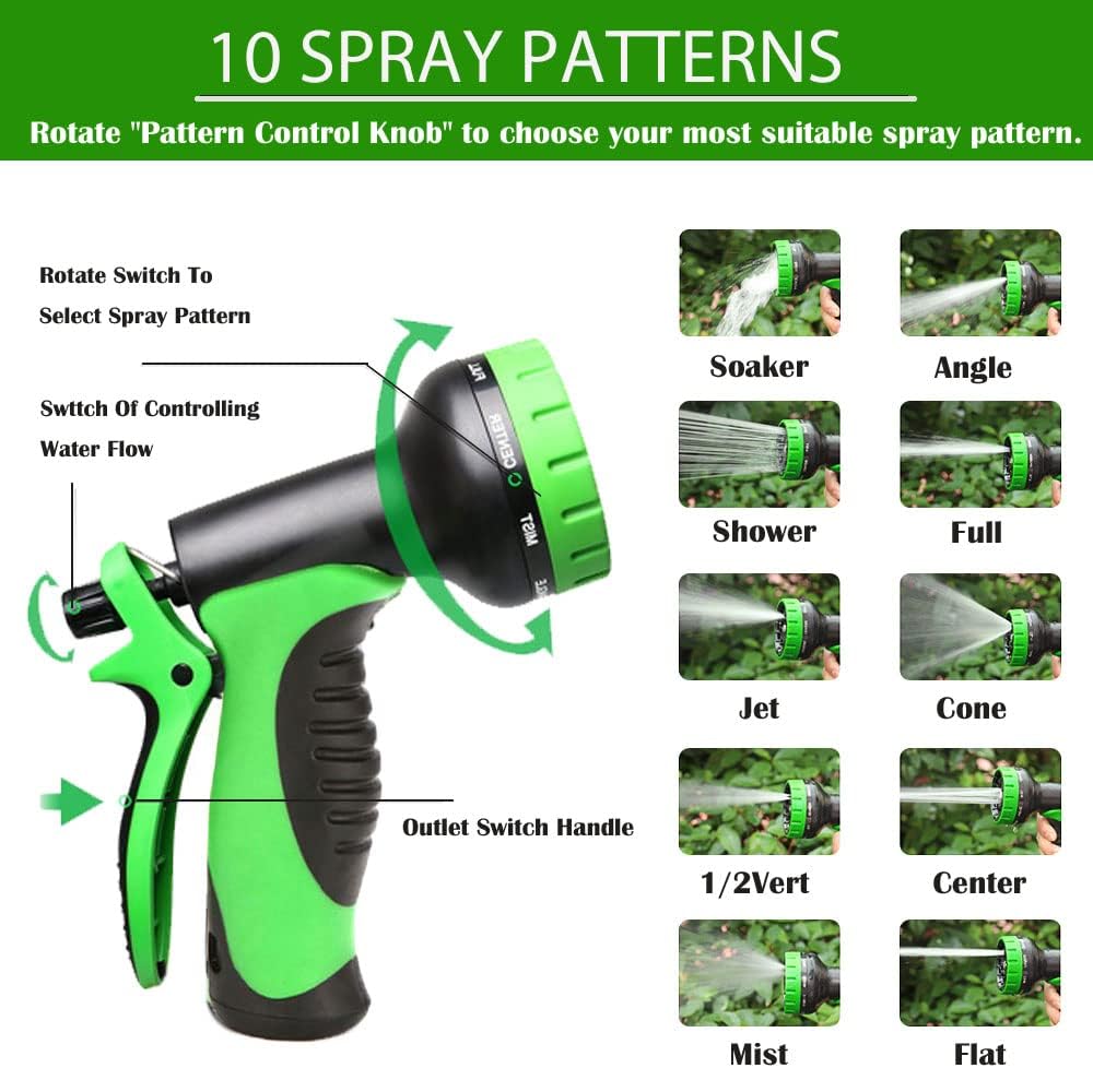 100FT Pack of 2 Expandable Garden Hose with Spray Nozzle Z620534
