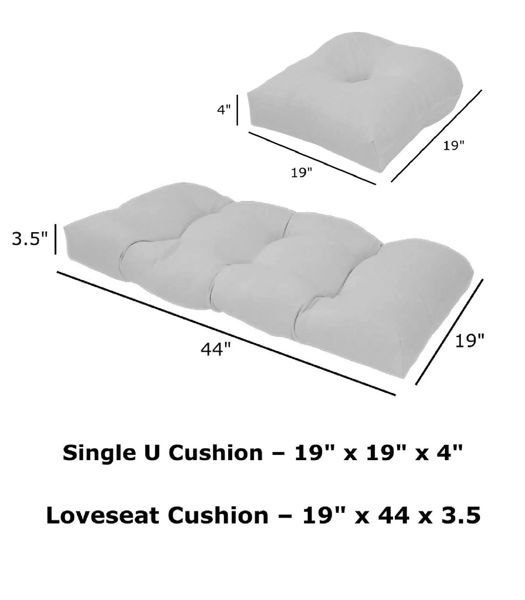Multi-color U-Shape Outdoor Seating Cushions (3 Pieces) F590916
