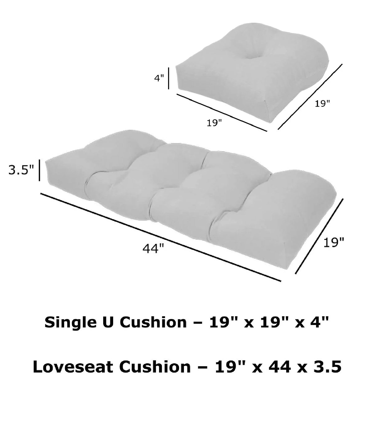 Multi-color U-Shape Outdoor Seating Cushions (3 Pieces) F590916